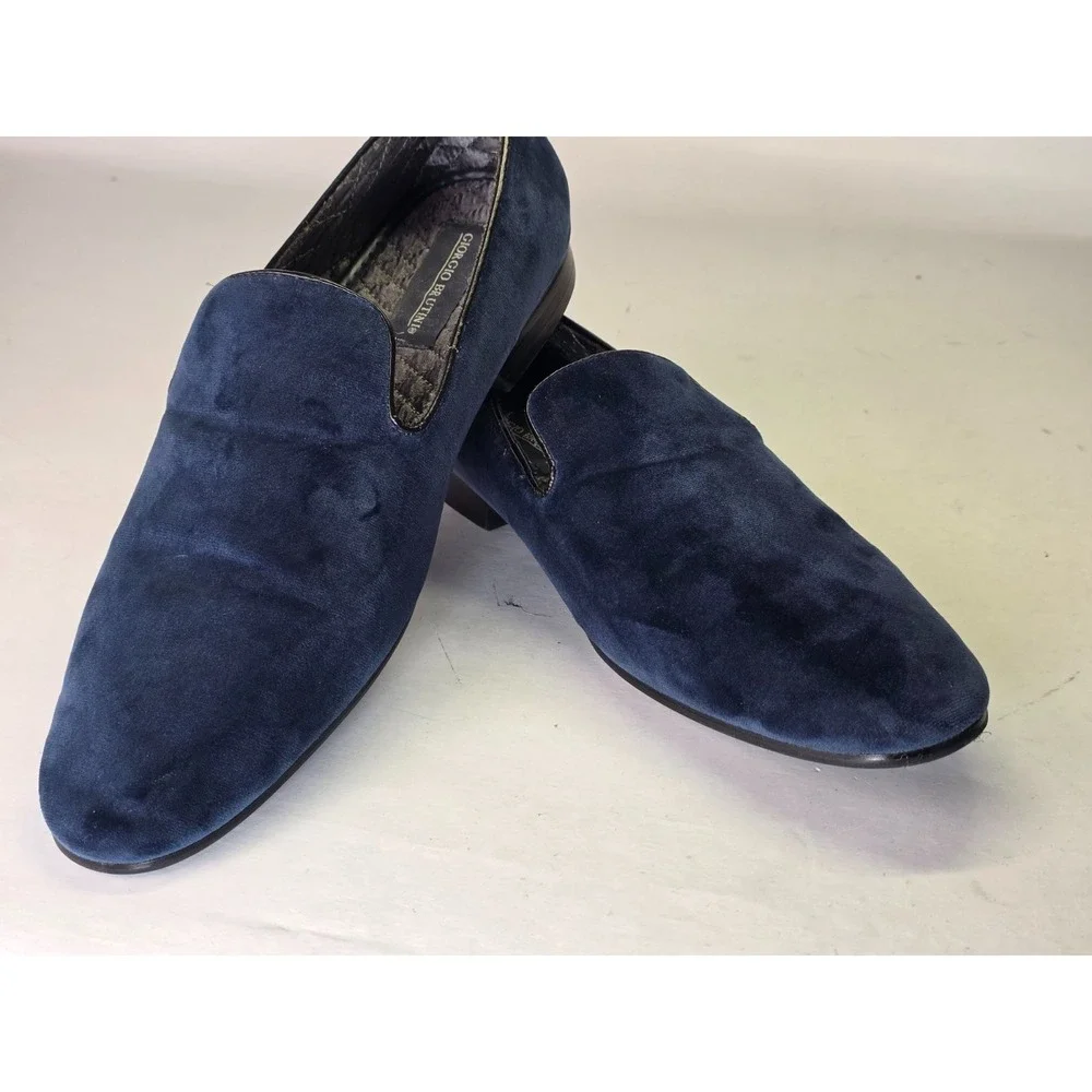 Giorgio Brutini Men's Shoes Size 10 M Blue Velvet Slip On Dress Formal Loafers